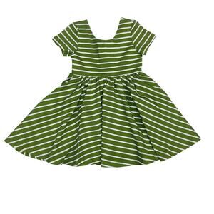 NWT Ollie Jay Size 4 Asparagus Stripe Twirl Dress